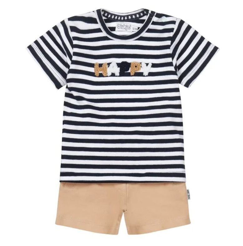 Striped Tee and Shorts Set