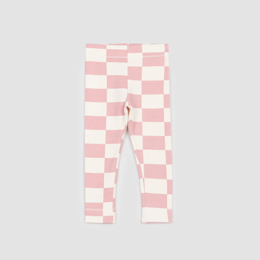 Miles Pink Checkerboard Leggings