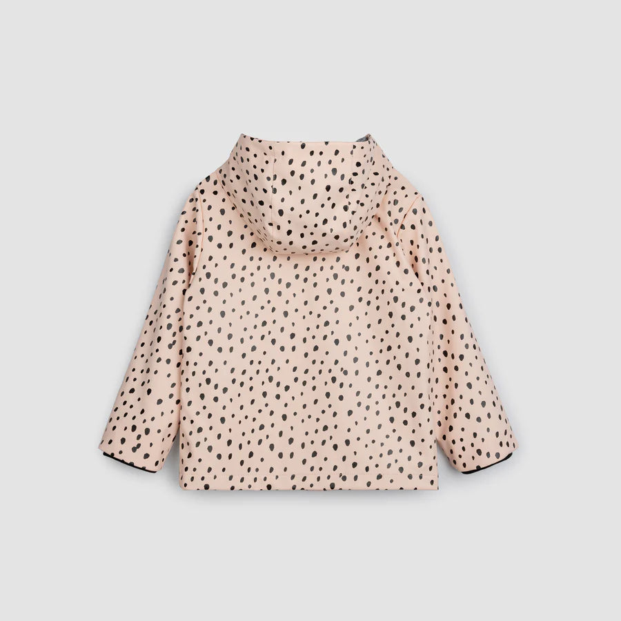 Dalmatian Dot Print & Pink Rain Hooded Rain Coat