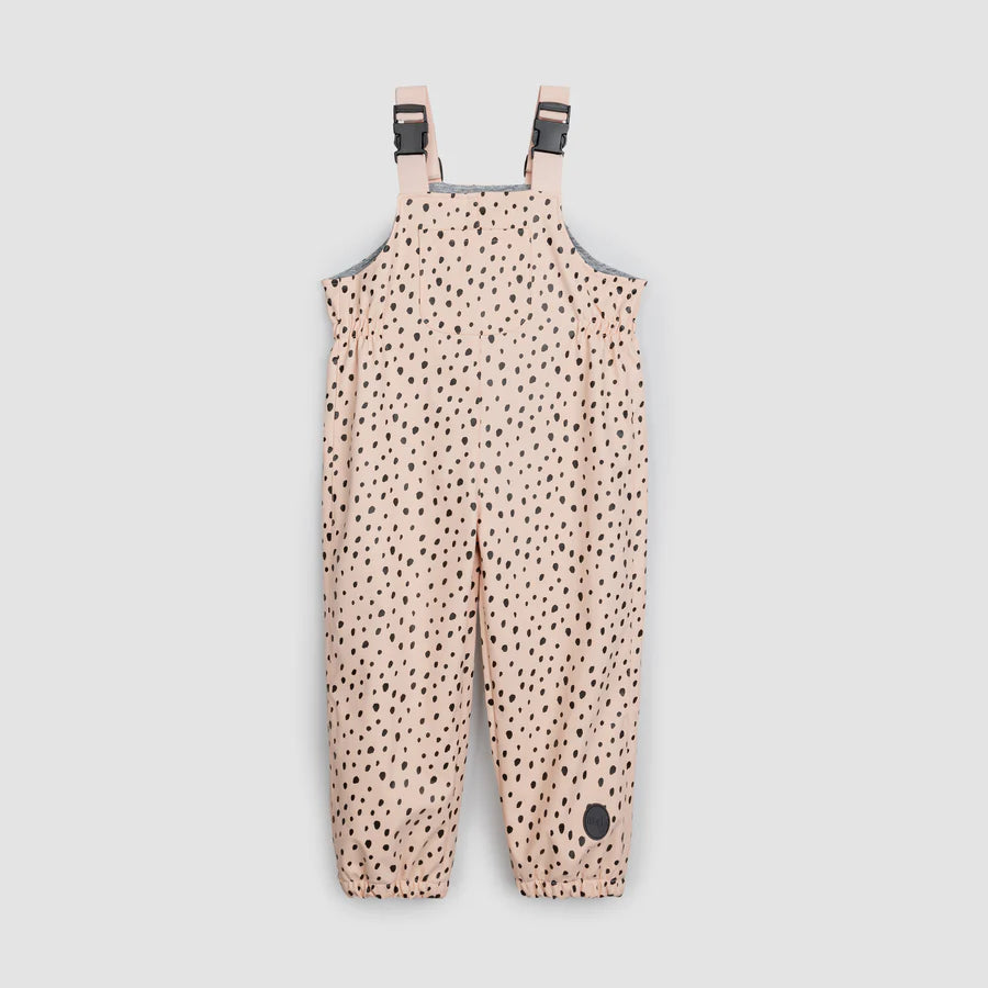 Dalmatian Dot Print & Pink Splash Overalls