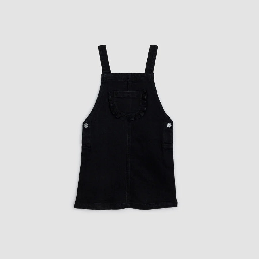 Black Denim Overall Dress