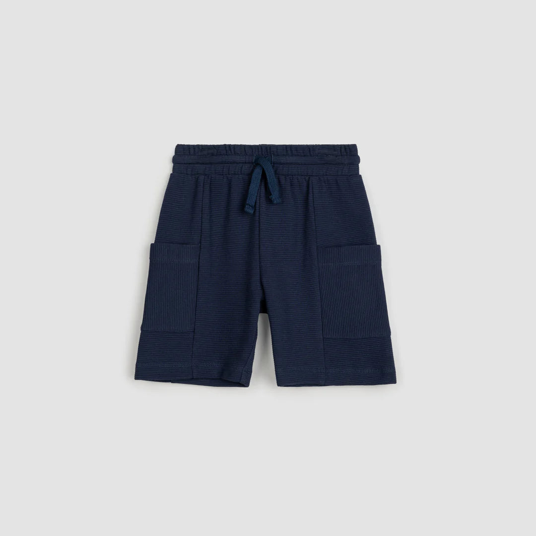 Miles Navy Ribbed Shorts